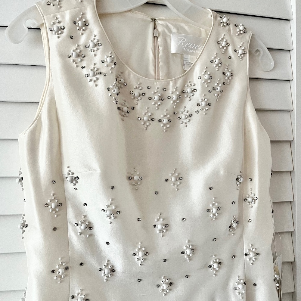 Priscillas of Boston Melissa Sweet Never Worn Silk Beaded Cocktail Wedding Dress